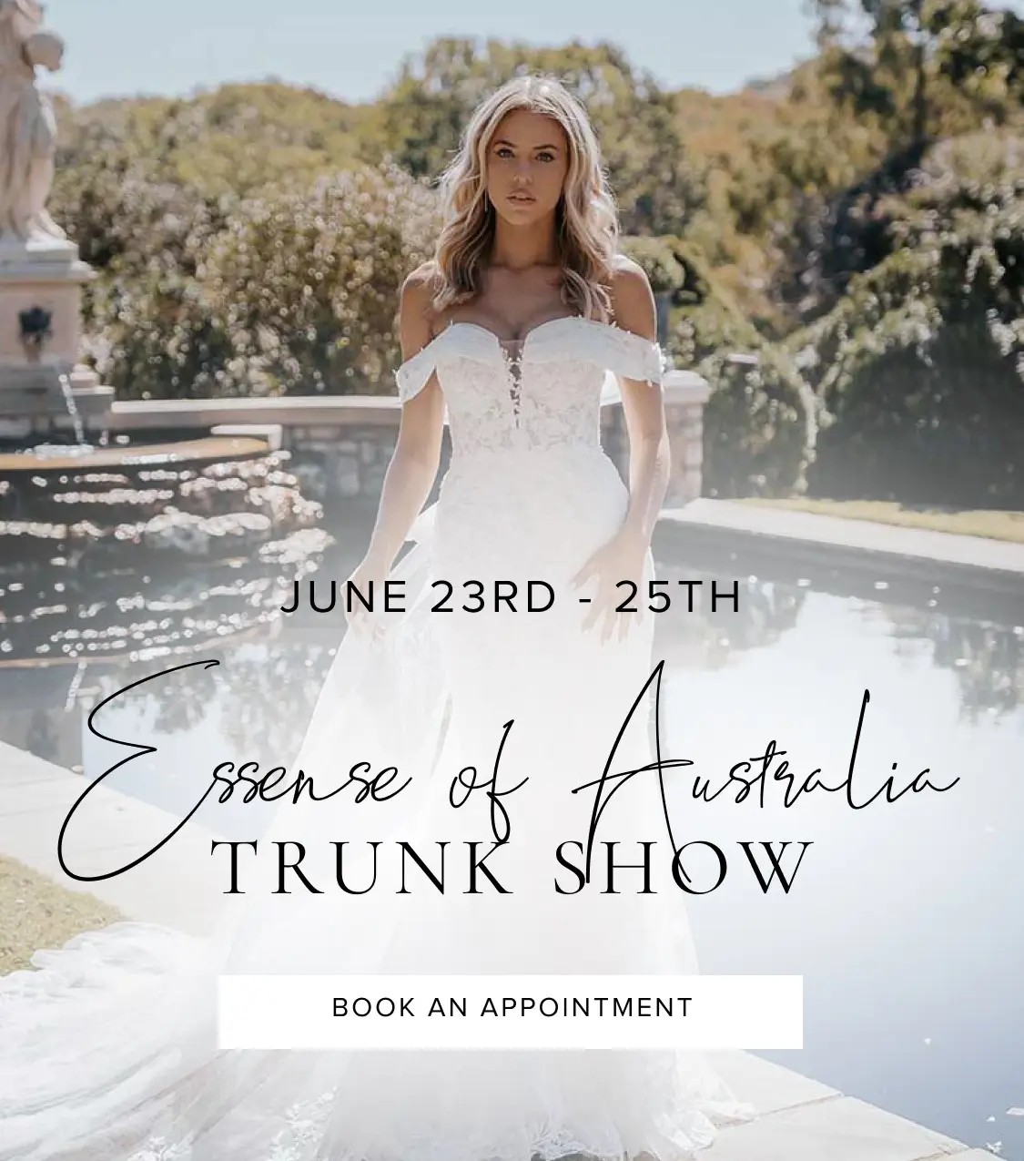 "Essense of Australia Trunk Show" banner for mobile